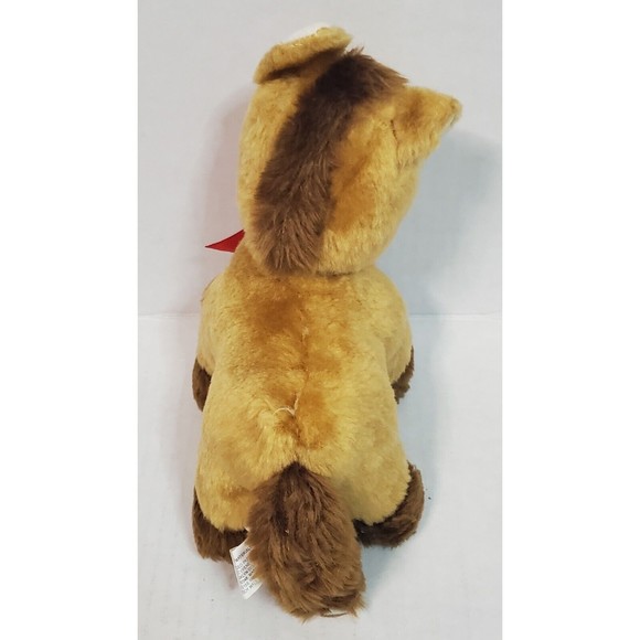 Brooklyn Doll Toy Horse Pony Plush Brown With Red Bow Stuffed Animal Toy 9" - Picture 5 of 6